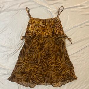 Gilligan & O’Malley Sheer Animal Print Slip Dress | Sheer Tiger Print Top